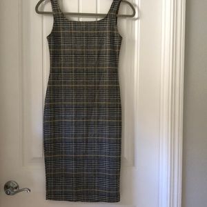 Plaid style midi dress